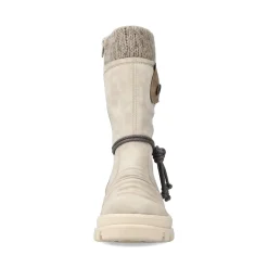 Fashion Rieker Krotkie Botki Damskie W Kolorze Jasnego Bezu