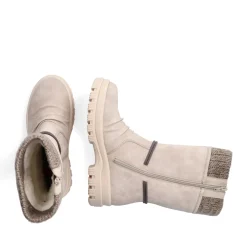 Fashion Rieker Krotkie Botki Damskie W Kolorze Jasnego Bezu