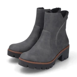 Fashion Rieker Krotkie Botki Damskie W Kolorze Brazowo-Szarym
