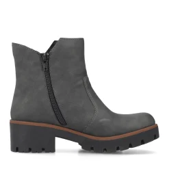 Fashion Rieker Krotkie Botki Damskie W Kolorze Brazowo-Szarym