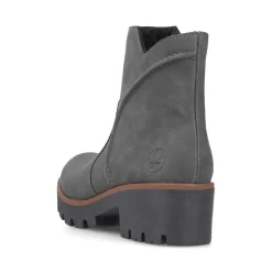 Fashion Rieker Krotkie Botki Damskie W Kolorze Brazowo-Szarym