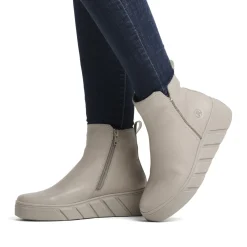 Clearance Rieker Krotkie Botki Damskie W Kolorze Kremowo-Bezowym