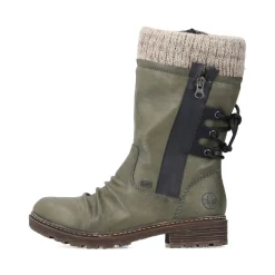 Hot Rieker Krotkie Botki Damskie W Kolorze Khaki W Kolorze Zielonym