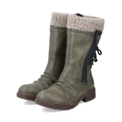 Hot Rieker Krotkie Botki Damskie W Kolorze Khaki W Kolorze Zielonym