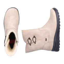 Discount Rieker Krotkie Botki Damskie W Kolorze Jasnego Bezu