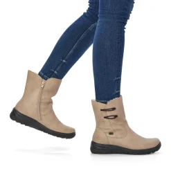 Discount Rieker Krotkie Botki Damskie W Kolorze Jasnego Bezu