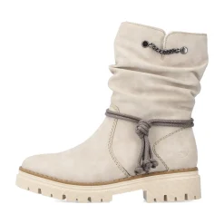 Clearance Rieker Krotkie Botki Damskie W Kolorze Jasnego Bezu