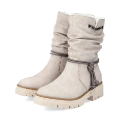 Clearance Rieker Krotkie Botki Damskie W Kolorze Jasnego Bezu