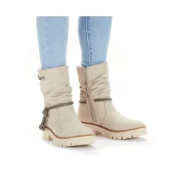 Clearance Rieker Krotkie Botki Damskie W Kolorze Jasnego Bezu