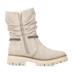 Clearance Rieker Krotkie Botki Damskie W Kolorze Jasnego Bezu