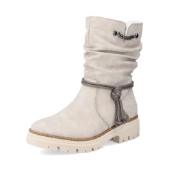 Clearance Rieker Krotkie Botki Damskie W Kolorze Jasnego Bezu