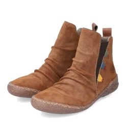 Discount Rieker Krotkie Botki Damskie W Kolorze Karmelowo-Brazowym