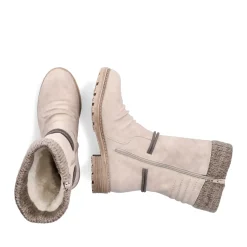 New Rieker Krotkie Botki Damskie W Kolorze Piaskowego Bezu