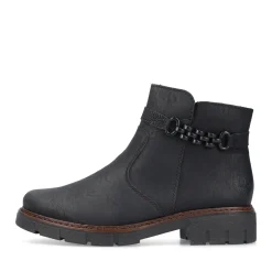 Clearance Rieker Krotkie Botki Damskie , Nocne, Czarne