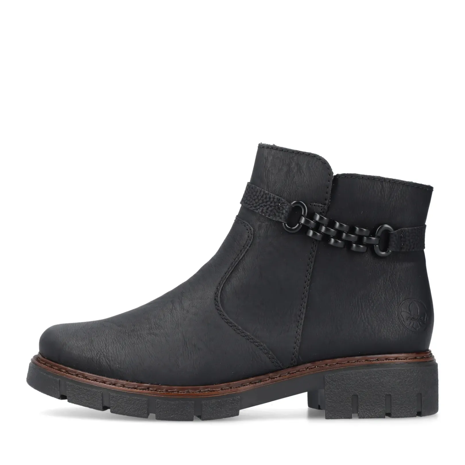 Clearance Rieker Krotkie Botki Damskie , Nocne, Czarne