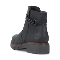 Clearance Rieker Krotkie Botki Damskie , Nocne, Czarne