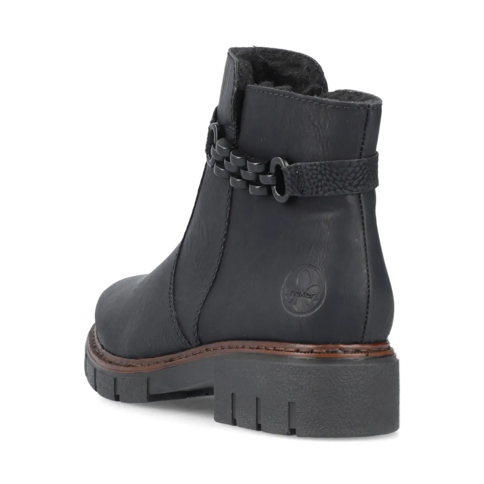 Clearance Rieker Krotkie Botki Damskie , Nocne, Czarne