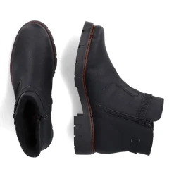 Clearance Rieker Krotkie Botki Damskie , Nocne, Czarne