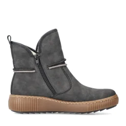 Fashion Rieker Krotkie Botki Damskie W Kolorze Granitowo-Szarym