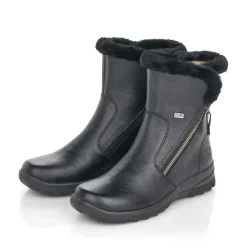 Discount Rieker Krotkie Botki Damskie , Nocne, Czarne