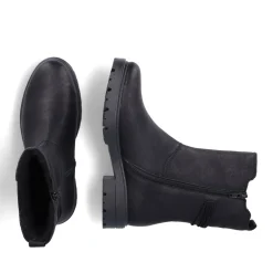 Discount Rieker Krotkie Botki Damskie W Kolorze Kruczoczarnym