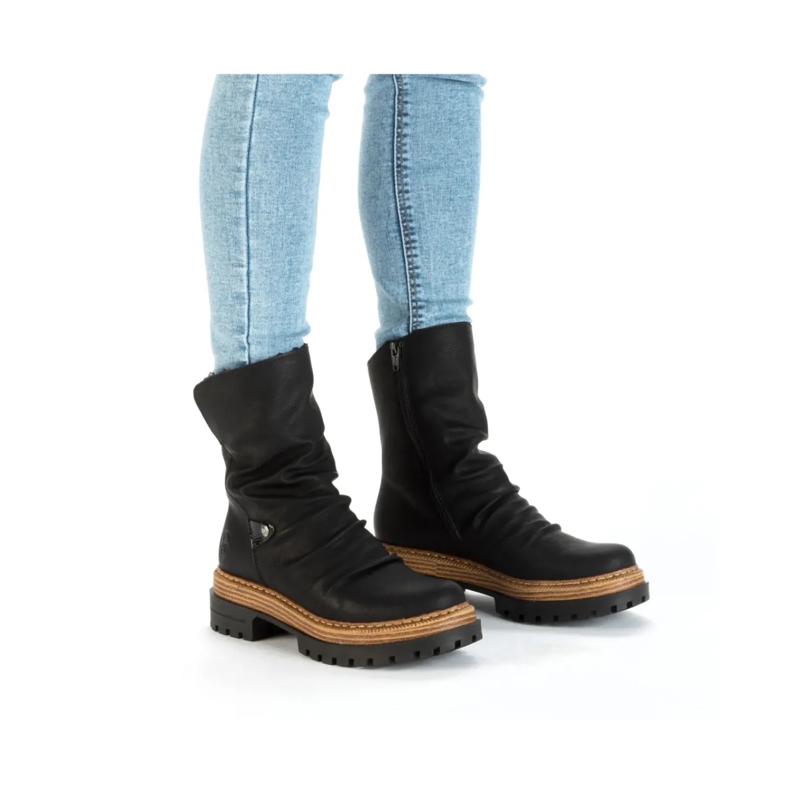 Online Rieker Krotkie Buty Damskie , Asfaltowe, Czarne