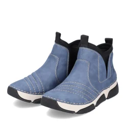 Outlet Rieker Krotkie Buty Damskie W Kolorze Niebiesko-Szarym