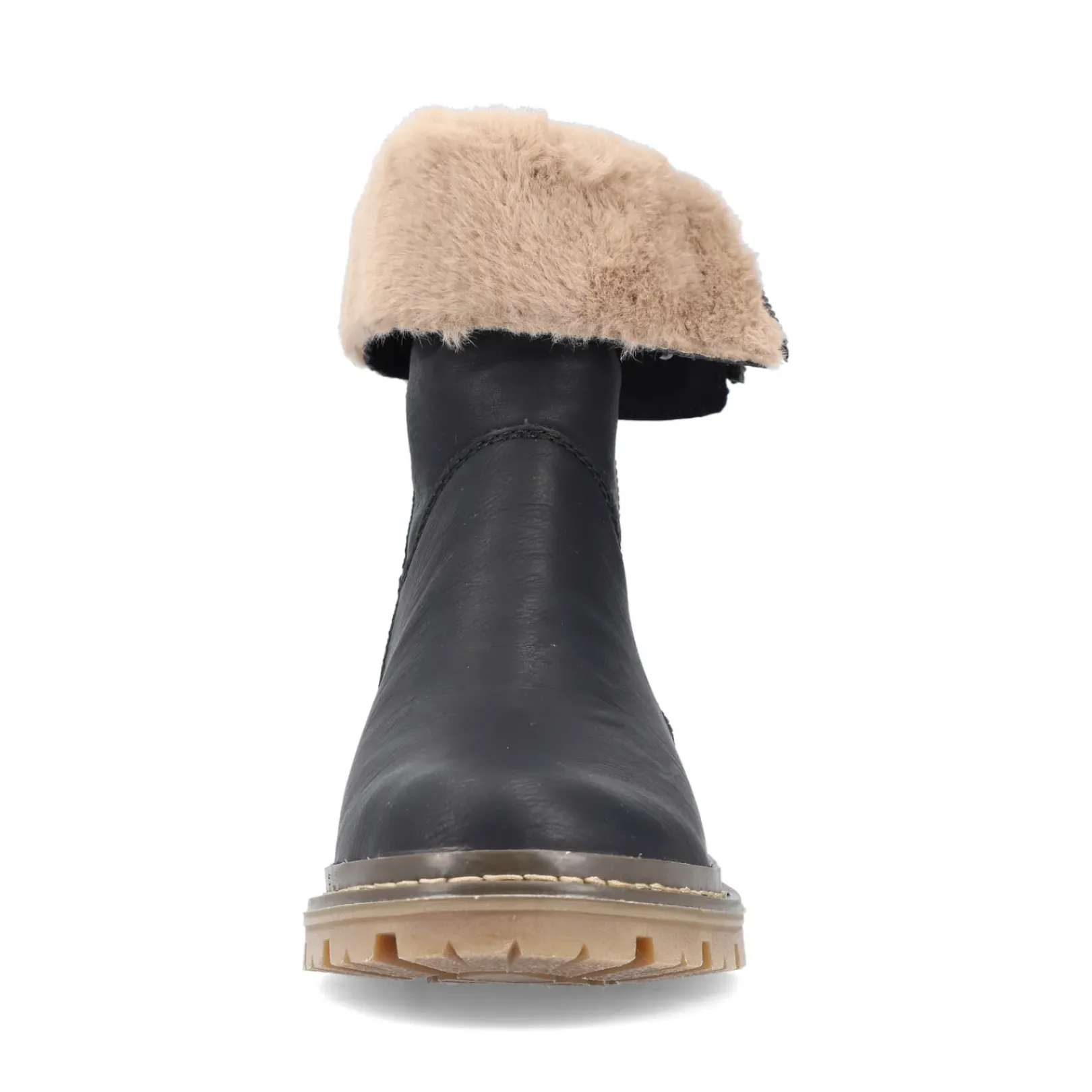 Fashion Rieker Krotkie Buty Damskie , Asfaltowe, Czarne