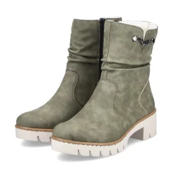 Hot Rieker Krotkie Buty Damskie W Kolorze Zielonym