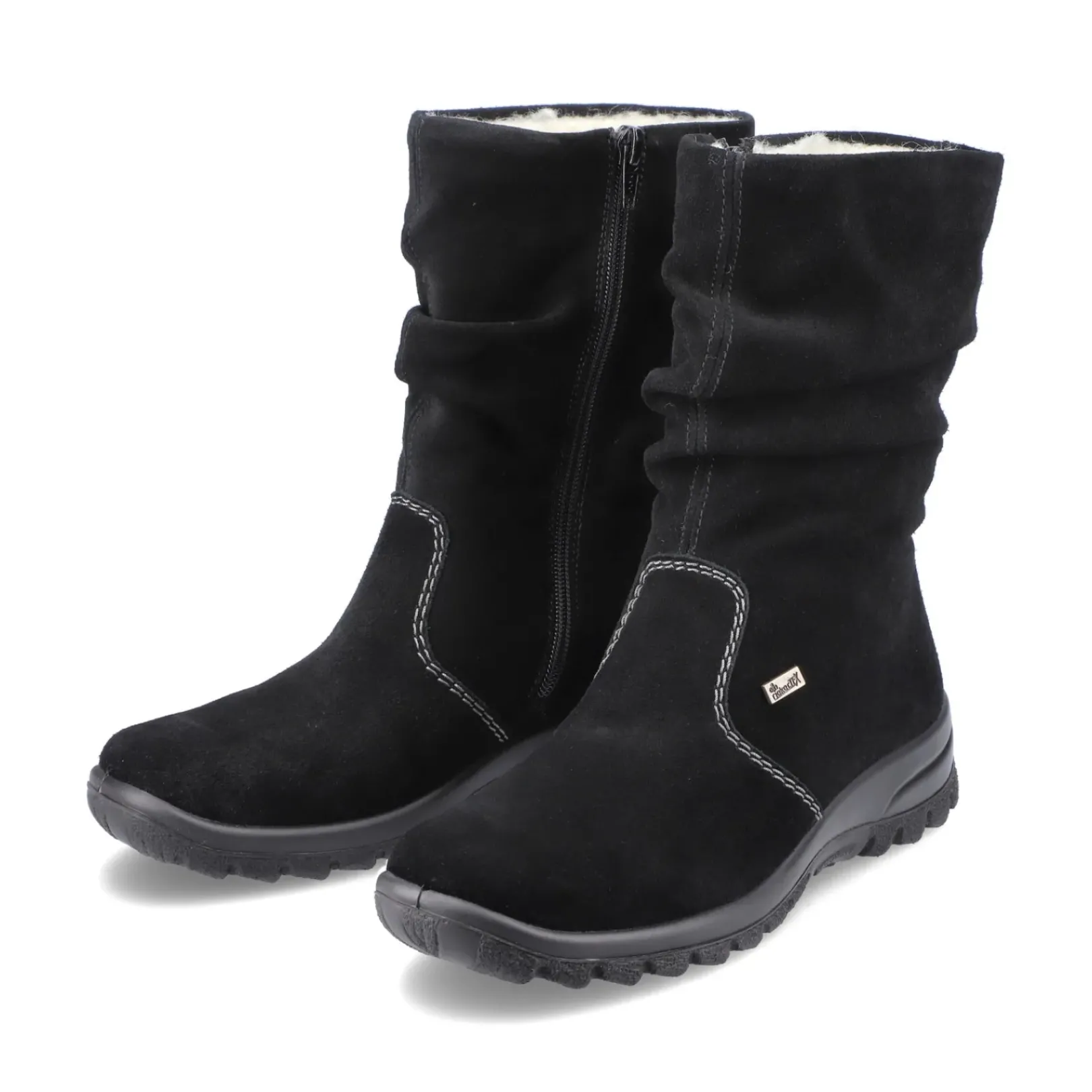Fashion Rieker Krotkie Buty Damskie W Kolorze Ciemnej Czerni