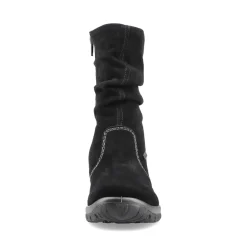 Fashion Rieker Krotkie Buty Damskie W Kolorze Ciemnej Czerni