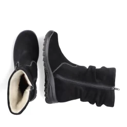 Fashion Rieker Krotkie Buty Damskie W Kolorze Ciemnej Czerni
