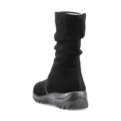 Fashion Rieker Krotkie Buty Damskie W Kolorze Ciemnej Czerni