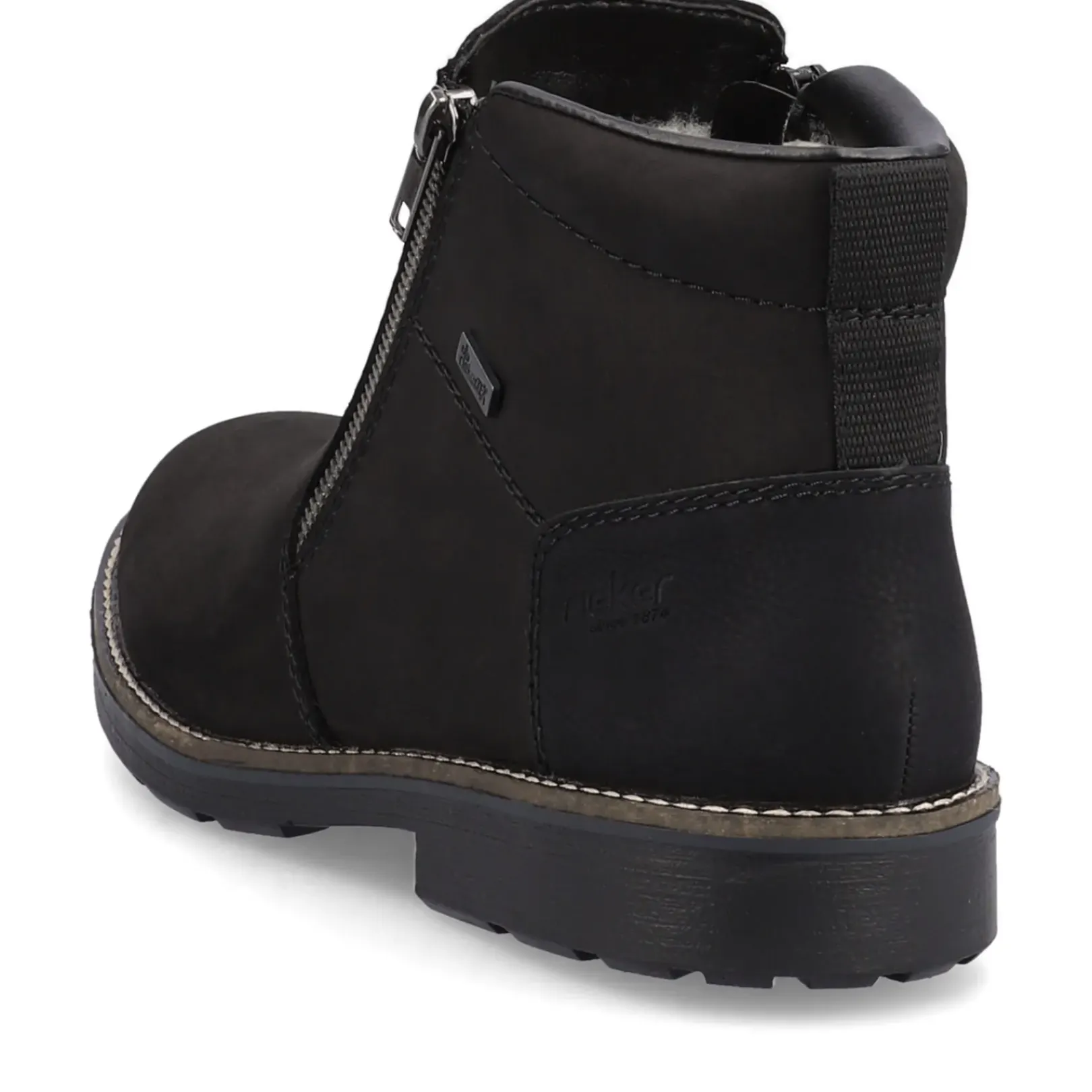 Clearance Rieker Krotkie Buty Meskie W Kolorze Ciemnej Czerni