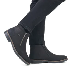 Clearance Rieker Krotkie Buty Meskie W Kolorze Ciemnej Czerni