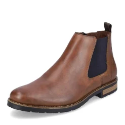 Best Rieker Meskie Buty Chelsea W Kolorze Orzechowo-Brazowo-Czarnym