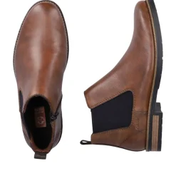 Best Rieker Meskie Buty Chelsea W Kolorze Orzechowo-Brazowo-Czarnym
