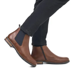 Best Rieker Meskie Buty Chelsea W Kolorze Orzechowo-Brazowo-Czarnym