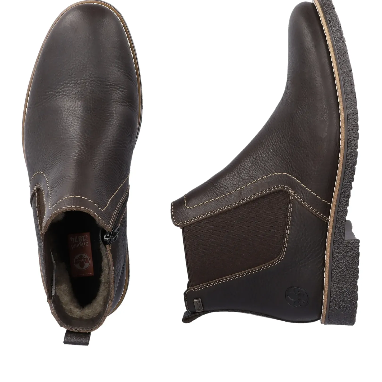 Sale Rieker Meskie Buty Chelsea W Kolorze Czarno-Brazowym