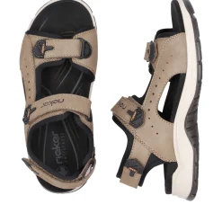 Clearance Rieker Meskie Sandaly Trekkingowe W Kolorze Jasnobrazowym