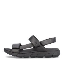 Discount Rieker Meskie Sandaly Trekkingowe Midnight Black