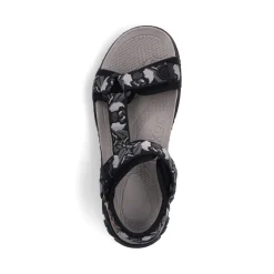 Discount Rieker Meskie Sandaly Trekkingowe , Asfaltowo-Czarno-Szare