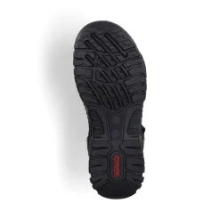 Discount Rieker Meskie Sandaly Trekkingowe , Asfaltowo-Czarno-Szare