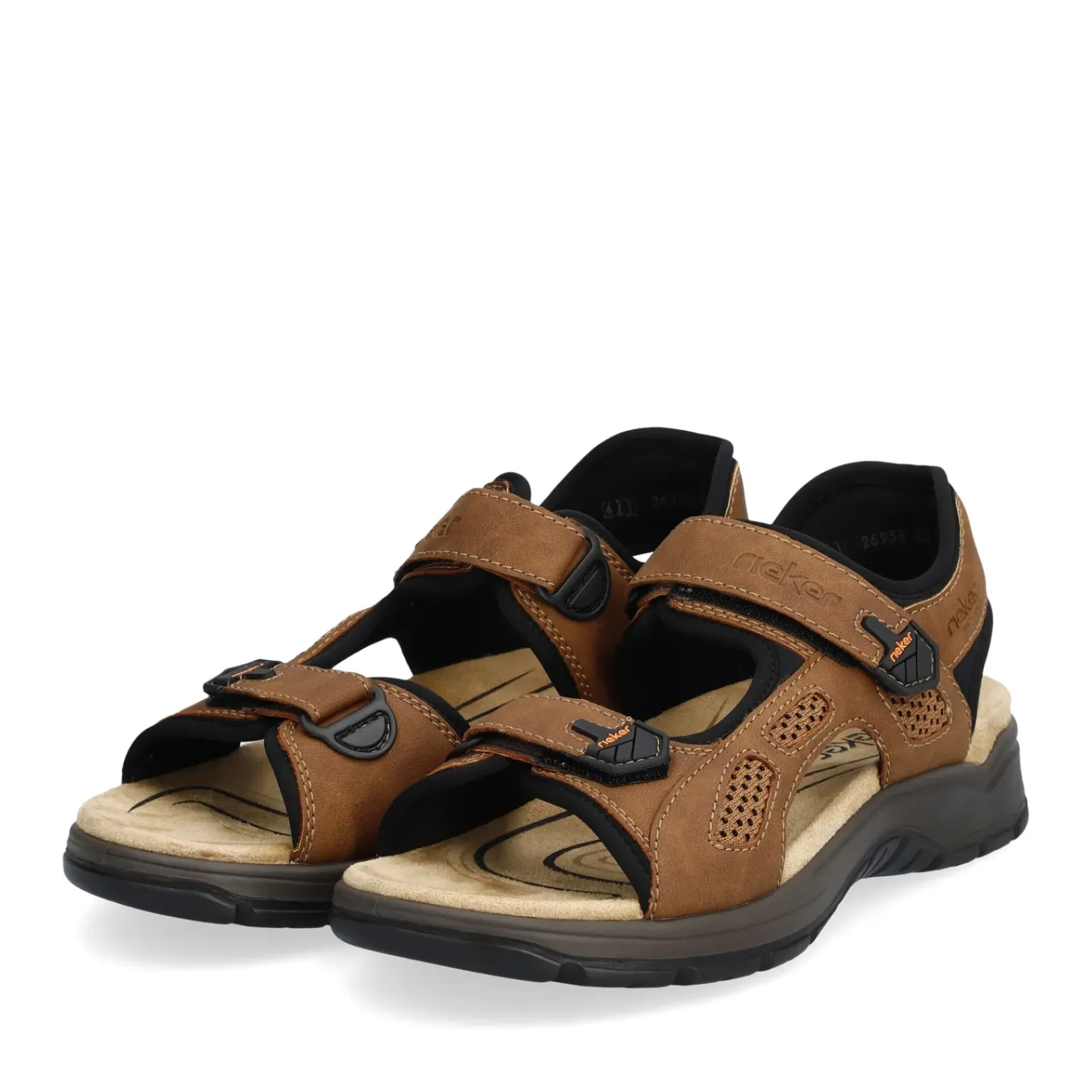 Clearance Rieker Meskie Sandaly Trekkingowe , Drewno, Braz