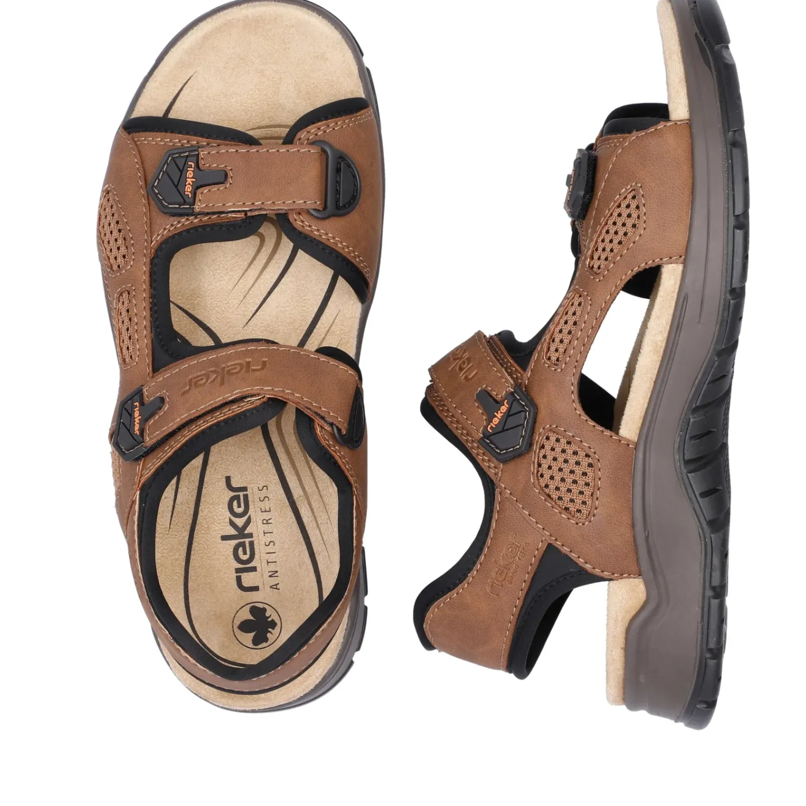 Clearance Rieker Meskie Sandaly Trekkingowe , Drewno, Braz