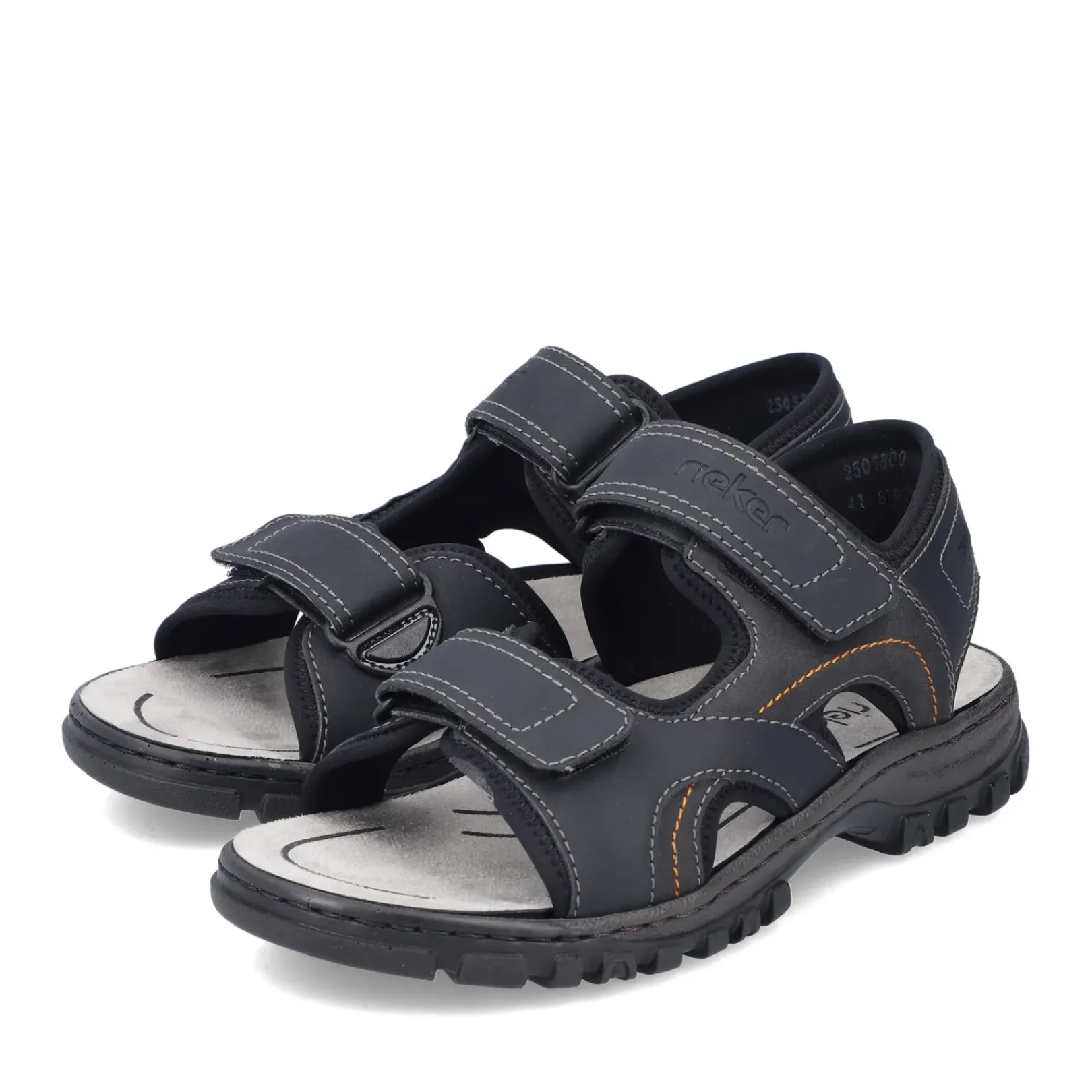 Fashion Rieker Meskie Sandaly Trekkingowe W Kolorze Ciemnej Czerni