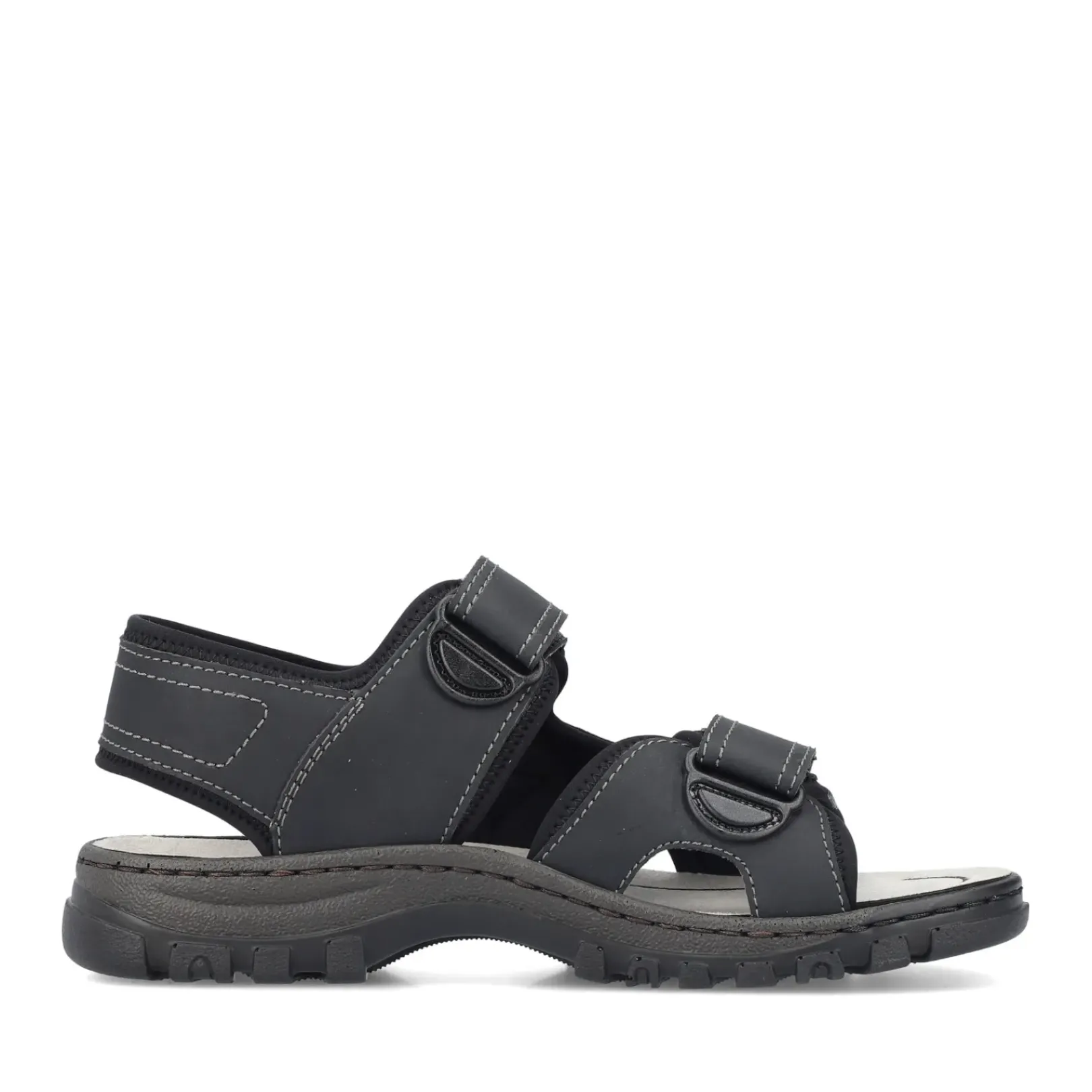Fashion Rieker Meskie Sandaly Trekkingowe W Kolorze Ciemnej Czerni