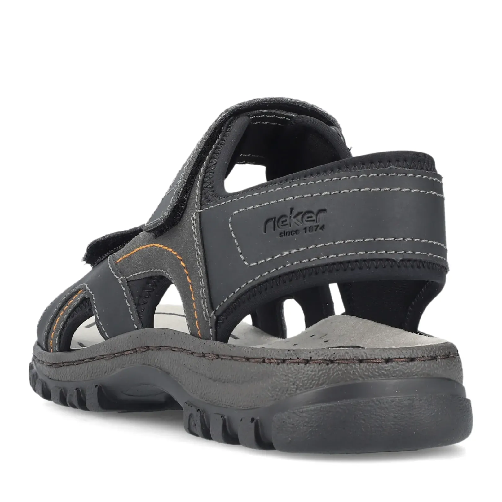 Fashion Rieker Meskie Sandaly Trekkingowe W Kolorze Ciemnej Czerni