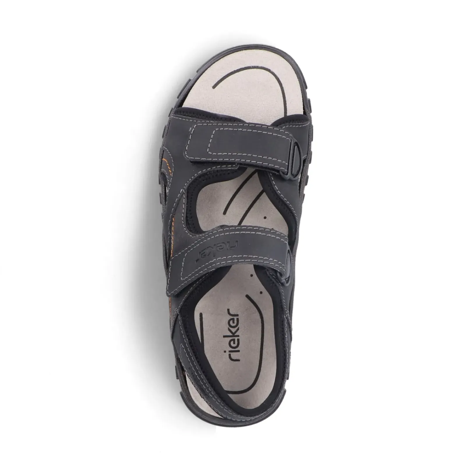 Fashion Rieker Meskie Sandaly Trekkingowe W Kolorze Ciemnej Czerni