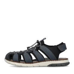 Discount Rieker Meskie Sandaly Trekkingowe W Kolorze Stalowoniebieskim